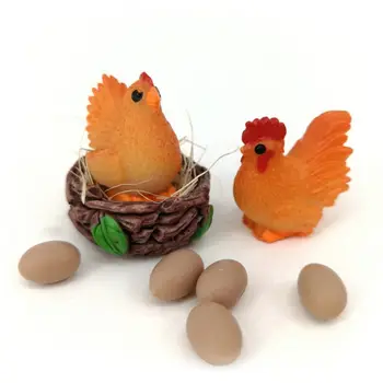 Mastelis 1: 12 Kiaušinių ir Lizdą Nustatykite Lėlės Namas Vištienos Miniatiūriniai Mini Lėlių Dekoras Vaikų Dovanų Apsimesti Žaisti Žaislas 54DF