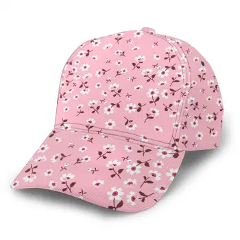 Mažos Baltos Gėlės Šviesiai Rožinės spalvos Beisbolo kepuraitę moterys vyrai snapback kepurės Klasikinio Stiliaus skrybėlę Atsitiktinis Sporto Lauko dangtelis