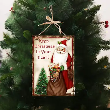 Mediniai Santa Claus Kabantys Papuošalai Kalėdų Medžio Dekoro Linksmų Kalėdų Prekių medienos
