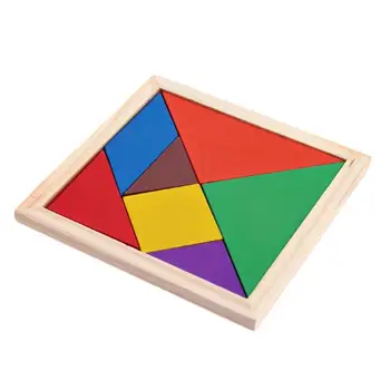 Mediniai Tangram Dėlionės Spalvinga Aikštėje IQ Žaidimas galvosūkis Pažangios Mokymosi Žaislai Vaikams Dovanų 7 Gabalas