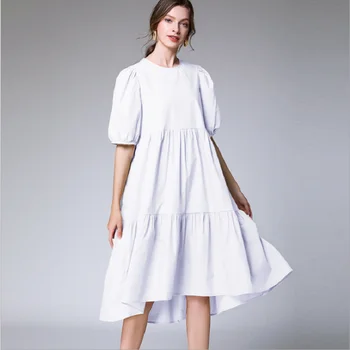 Medvilnės Suknelė Moterims Vasaros Plius Dydis 2020 Atsitiktinis Lady Mados Balta Juoda Negabaritinių Paplūdimio Suknelės Moteriška Suknelė 4XL