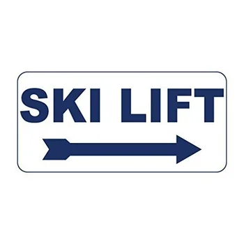 Metalo Pasirašyti Didžiosios Aliuminio, Alavo Pasirašyti Ski Lift Retro Vintage Stiliaus