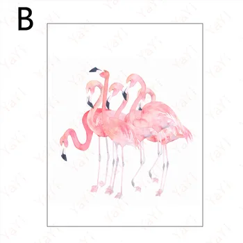 MEYA Flamingo Sienos Meno Tapybos Drobės Sienos Nuotraukas Kambarį Šiaurės Apdailos Akvarelė