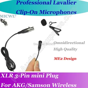 MICWL ME2 Pro Microfone Lavalier para Atvartas Mikrofonas AKG Samsonas Dvyniai Belaidės Mini XLR 3-Pin