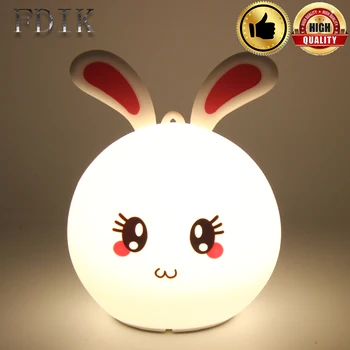 Miegamasis Naktį Žibintai Triušis Gyvūnų LED Lempos, DC4.5V USB Mokamas Silicio Naktį LED Lempos vaikų Žaislų Mielas Mielas Miegamojo Apšvietimas