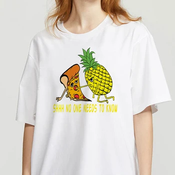 Mielas animacinių filmų pineappl atspausdinta marškinėliai moterims 90-ųjų Grafinis T-shirt Harajuku Viršūnes Tee Mielas Trumpas Rankovės gyvūnų marškinėlius Moterų Tshirts