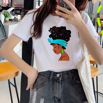 Mielas Black Girl Magic marškinėliai Moterims Afrikos Black Girl Moterų marškinėliai Gotikos viršuje moterų Hip-Hop ' as White T-shirt Femme