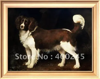 Mielas Gyvūnų aliejaus tapybai šunys Spanielis į Kraštovaizdžio George Stubbs drobė meno aukštos kokybės+ rankų darbo