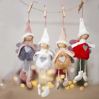Mielas Kalėdų Pliušinis Angelas Lėlės Kalėdų Eglučių Papuošalai Pakabukas Kalėdinė Dekoracija Namuose Navidad 