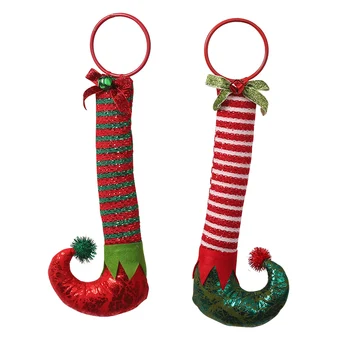 Mielas Raudona Ir Žalia ilgakojis Elf Batai Pakabukas Kalėdų Lėlės Dovana Apdailos Elf kojos Kalėdų Eglutė Kalėdų Dekoracija Namuose