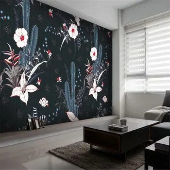 Milofi užsakymą 3D tapetų Europos stiliaus HD ranka-dažytos, tropiniai augalai, kaktusai fone sienų tapyba foto sienos
