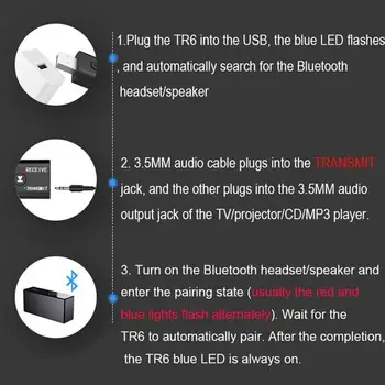 Mini Bluetooth V5.0 EDR Garso Imtuvas, Siųstuvas, Mini Komplektas TV AUX PC Automobilio 