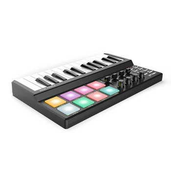 Mini Nešiojamas Mini 25-Key Keyboard USB ir Drum Pad MIDI Valdiklis