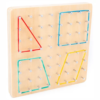 Modelio Korteles Latekso Elastinės Juostos Mokymosi Žaislas Medinis Geoboard Nustatyti 8x8 Pin Geometrijos Formos Puzzle Plokštė su Veikla