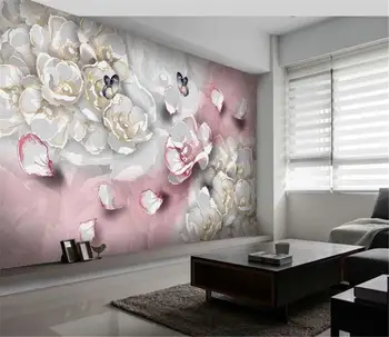 Modernus minimalistinis ranka-dažytos gėlės drugelis sienų apdaila dažymas HD Skaitmeninis Spausdinimas Drėgmės Sienos popieriaus