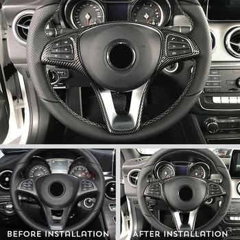 Modifikuotos ABS vairo mygtuką apdaila lipdukas rėmo dangtis apdailos reikmenys Mercedes Bezn W205 W213 Vito W447 GLA GLC