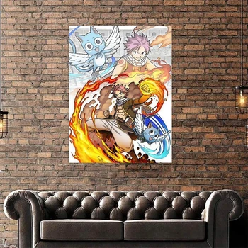 Modulinė Hd Spaudinių Fairy Tail Anime Nuotrauką Karšto Kraujo Anime Namų Puošybai Tapybos Drobės, Plakato Rėmas Sienos Meno Kambarį