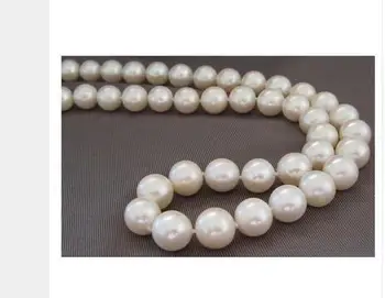 Moteris dovaną žodis Papuošalai, AUKSO SAGTIMI DIDŽIULIS AAA+ 17INCH 10-11mm PIETŲ JŪROS GAMTOS pietų jūros balta perlų vėrinį