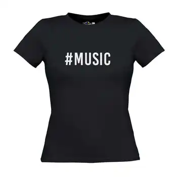 Moteris, T-shirt Muzikos Hashtag Socialinės Muzikos Post Naujos Kartos Formavimo 2 XS