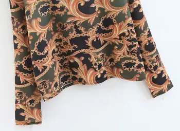 Moterų derliaus, o kaklo totem modelio spausdinimo atsitiktinis megztinis palaidinės, marškinėliai moterims prašmatnus dugno blusas seksualus femininas viršūnes LS2751