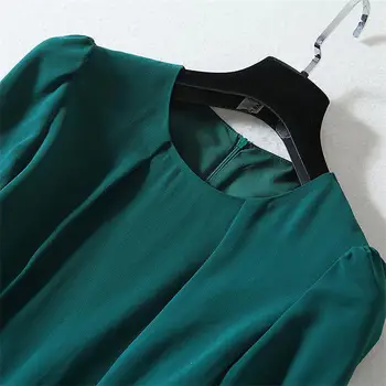 Moterų kilimo ir tūpimo Tako Suknelė 2020 M. Aukštos Kokybės O-Kaklo Blyksnius Rankovės Pusės Split Kietas Atsitiktinis Suknelės NP0809A