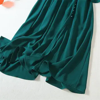 Moterų kilimo ir tūpimo Tako Suknelė 2020 M. Aukštos Kokybės O-Kaklo Blyksnius Rankovės Pusės Split Kietas Atsitiktinis Suknelės NP0809A