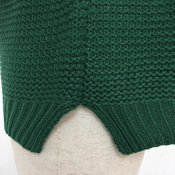 Moterų patenka 2018 karšto stiliaus megzti megztinis vientisų spalvų didelis OLIS priemiestinių žalioji golfo moterims