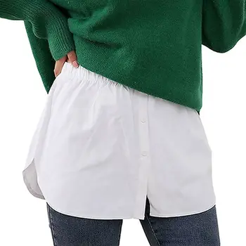 Moterų Reguliuojamas Sluoksniavimasis Netikrą Viršuje Mažesnio Valymo Marškinėliai Basic Pusė Ilgio Sijonas