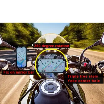 Motociklo 360 Laipsnių Sukimosi Reguliuojamas Telefono Turėtojas Diktofonas Laikiklis GPS 3.5-6.5 colių Universalus Dviratis Išmanųjį telefoną