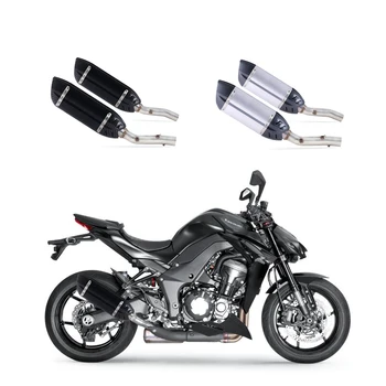 Motociklo Pilną Sistemos, Išmetimo Duslintuvo Pabėgti Vidurio Link Apvalaus Vamzdžio Slydimo Ant Kawasaki Z1000 2010-2017