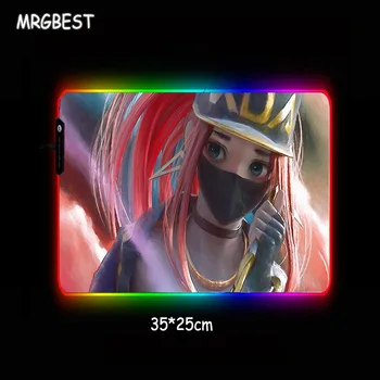 MRG Anime Hip-Hop Mergina Didelis RGB Žaidimų Pelės Mygtukai Lockedge Užsakymą Biuro Kompiuterio Stalas Greitis neslidus USB 90x40/80x30 Xl, Xxl
