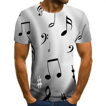 Muzikos Simbolis Marškinėliai Vyrams 3d Gitara, Print T-Shirt Anime Gotikos Drabužių trumpomis Rankovėmis 110-6XL 2020 m.