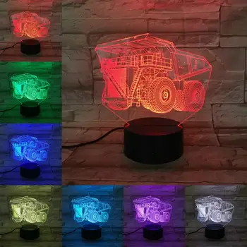 Naktį Šviesos Luminaria Led Light Žibintuvėlis Šarvuotų Automobilių, Traktoriaus 3D Lempos Miegamasis Dekoro Dovanos, Vaikams, Vaikų, Led Apšvietimas Abajur