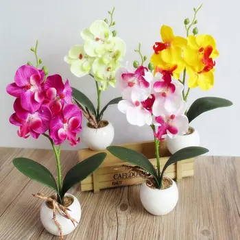 Namo Apdaila Dirbtinių Gėlių kambarį Drugelis Orchidėjų Puokštę Mėsiškas Bonsai Augalų, Gėlių Modeliavimas Netikrą gėlių