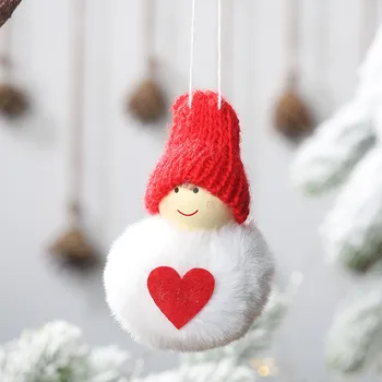 Namų dekoro kalėdų новый год рождество navidad Kalėdų Pliušinis Kamuolys Pakabukas Mielas Mini Sniego Kabinti Pompom Lėlės Pakabukas