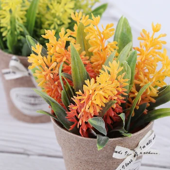 Namų Puošybai 1 Set ir Vaza Netikrą Gėlių Dirbtinių Augalų, Dekoratyvinių Gėlių Mažas Mini Vazoninių Bonsai Augalų Žalia