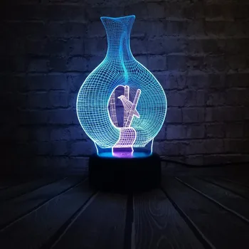 NAUJA Paukščių Butelyje Namų dekoro Mišrios Spalvos 3D LED Lempos USB Stalas Naktį Šviesos 7 Spalvų Gradientas Vaikams, Žaislai, Stalo Draugas