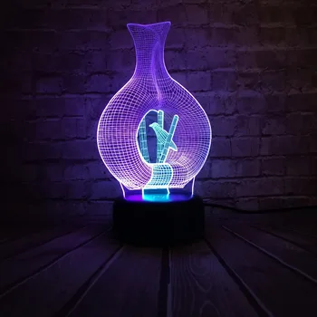 NAUJA Paukščių Butelyje Namų dekoro Mišrios Spalvos 3D LED Lempos USB Stalas Naktį Šviesos 7 Spalvų Gradientas Vaikams, Žaislai, Stalo Draugas