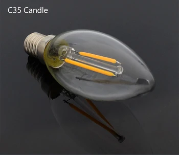 Naujas Dizainas LED Gijų E14 Lemputė 4W 8W 110V, 220V, Edison Stiklo, Žvakių Šviesos Apšvietimo Šviestuvo Naktį Šviesos Patalpų Namuose
