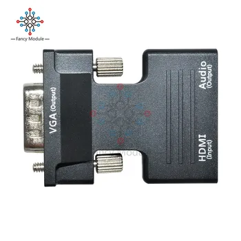Naujas HDMI Female VGA Male Konverteris Audio Adapteris Remti 1080P Signalo Išėjimas