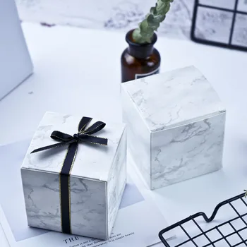 Naujas Marmuras dizaino Vestuves Džiaugtis Šokolado Kepimo Popieriaus dovanų dėžutė pakuotės Baby Shower Gimtadienio smal saldainių dėžutė 50pcs