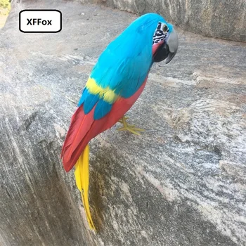 Naujas modeliavimo mėlynos ir raudonos parrot modelis putų&kailiai realaus gyvenimo mielas papūga paukštis lėlės dovana, apie 30cm xf1138