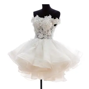 Naujas Puikus Trumpas Homecoming Suknelės Brangioji Gėlės Organza Baigimo Dresse Šalies Prom Oficialų Suknelė