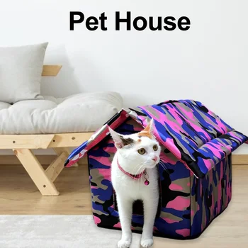 Naujas Šiltas Dog House Patogiai Kamufliažas Veislynas Kilimėlis Naminių Gyvūnėlių Šuniuką Aukštos Kokybės Išardomi Katė Lova