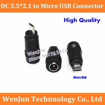 Nauji DC 5.5*2.1-Micro USB Lizdas Micro 5Pin nuolatinės SROVĖS Įkroviklis Adapteris Keitiklis Jungtį, skirtą Kompiuterį/Planšetinis/Mobilusis Telefonas