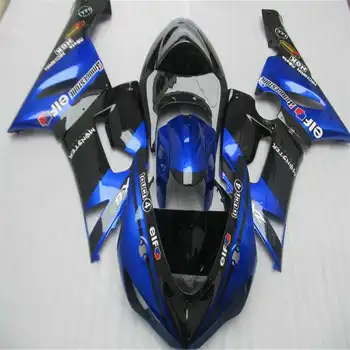 NAUJI KARŠTO mėlyna juoda Nemokamų užsakymą Purvasargiai Motociklo 2005 2006 zx6r 05 06 Ninja 636 naujas lauktuvės rinkiniai
