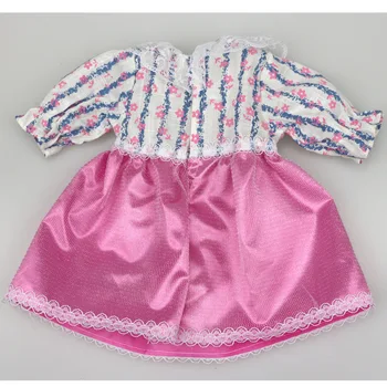 Naujo Dizaino Drabužiai Tinka 43cm Kūdikių Lėlės Cute Rožinė Nėriniai Princesė Suknelė Lėlės