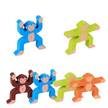 Naujos Medienos Blokai Beždžionė Pusiausvyrą Žaidimas Žaislas Švietimo Žaislai, Balansavimas Plėtros Vaikams Baby