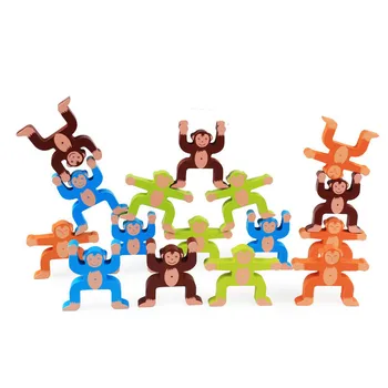 Naujos Medienos Blokai Beždžionė Pusiausvyrą Žaidimas Žaislas Švietimo Žaislai, Balansavimas Plėtros Vaikams Baby