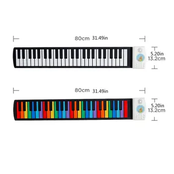 Naujų 49 Klavišus Roll Up Pianinas Skaitmeninis pianinas Lanksti Silikoninė Lankstymo Elektroninių Klaviatūra Vaikams Studentų Muzikos Instrumentas